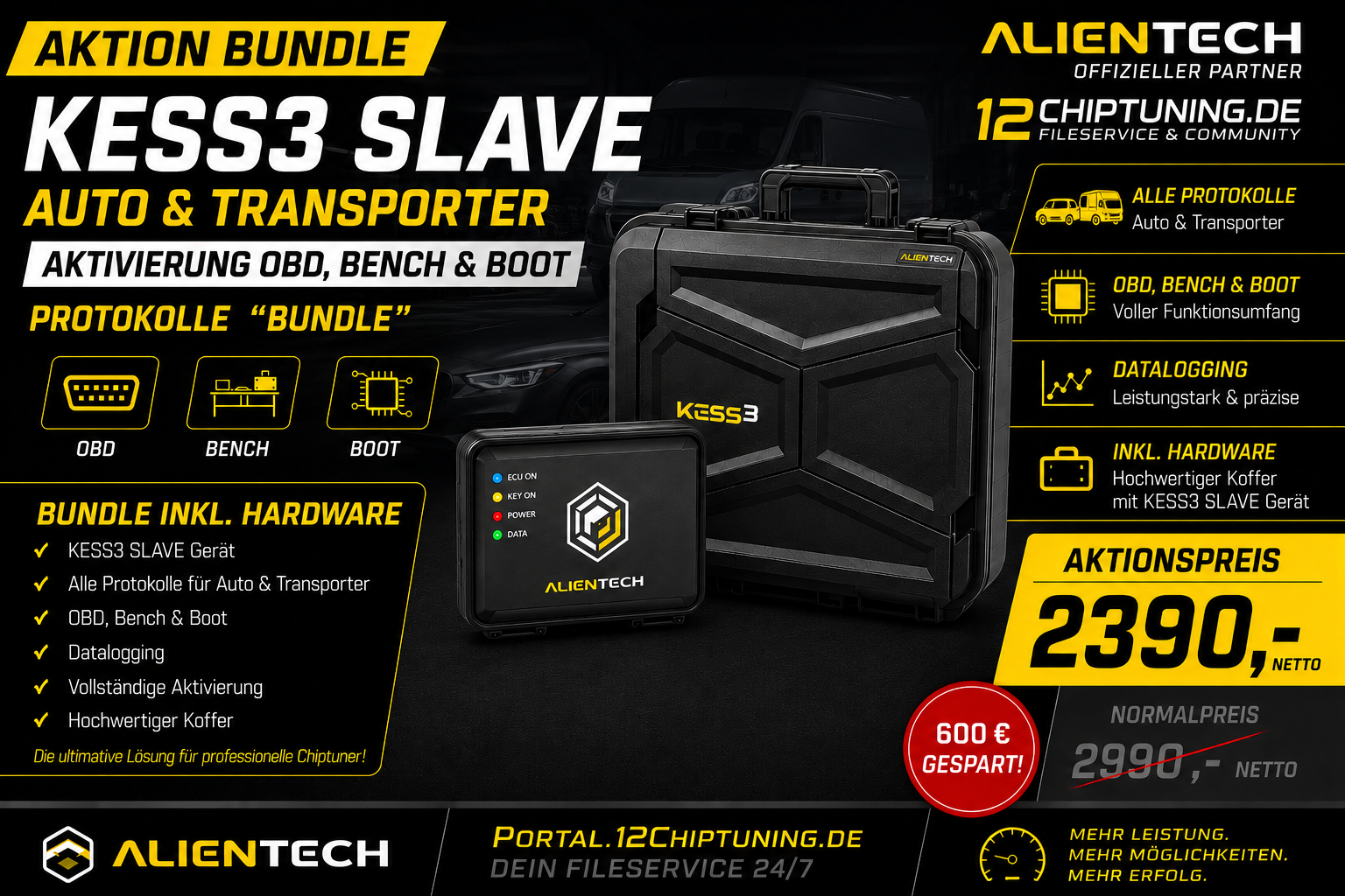 KESS3 Slave- Auto - Transporter Aktivierung OBD Bench & Boot Bundle