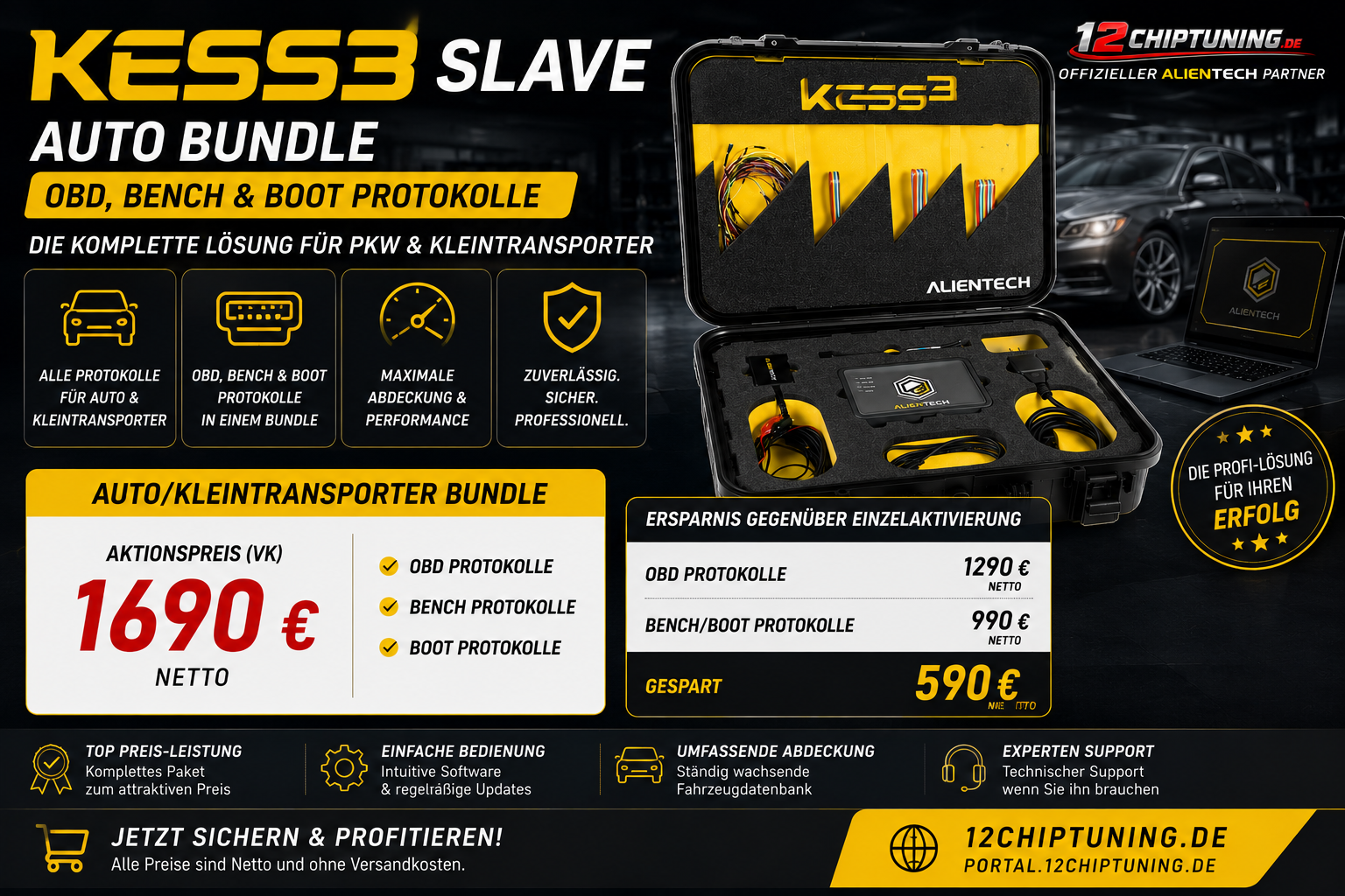 KESS3 Slave- Auto - Transporter Bundle – OBD, Bench & Boot Protokolle