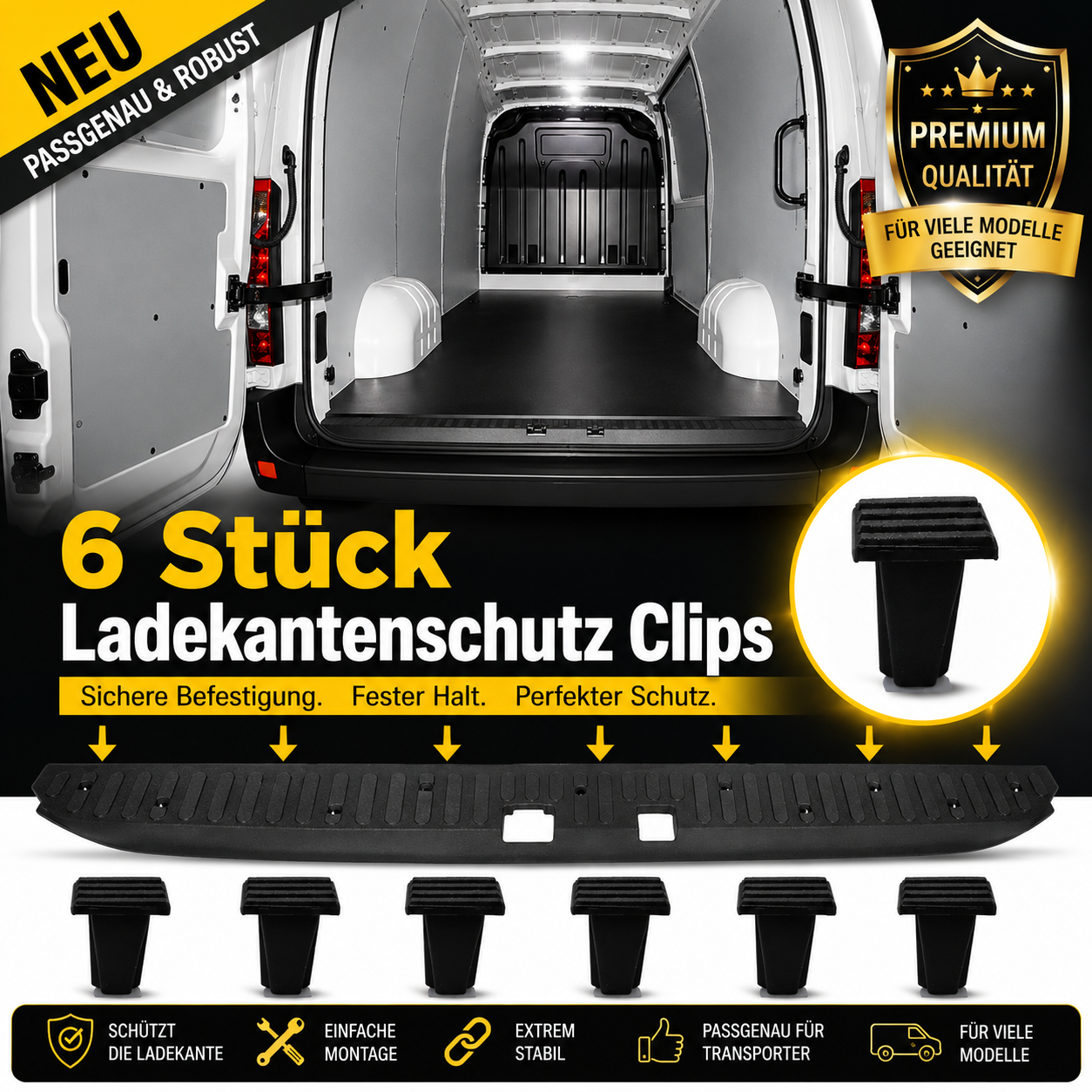 6 Stück - Befestigungsclip für Einstiegleiste für Renault Master 8200920658 NACHBAU